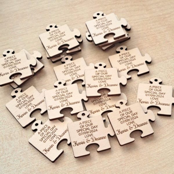 Personalised Wedding Favours Table Decorations, Wedding Drinks Tokens, Wooden Puzzle Wedding Table Decor, Party Favors, Anniversary Favours - Image 10