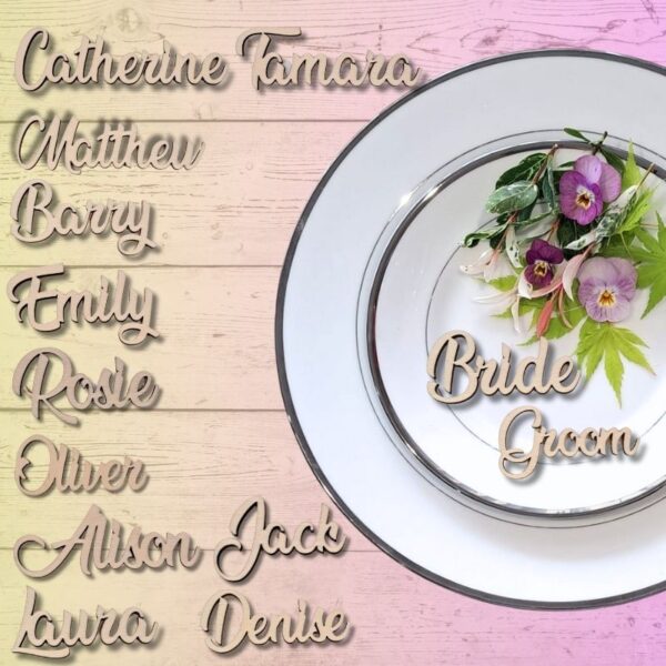 Personalised Wooden Wedding Table Names, Wedding Place Names, Wedding Table Decor, Wedding Cake Topper Names - Image 7