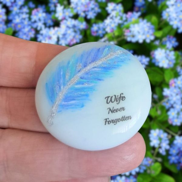 Feather Design Mum & Dad Pocket Hug Bereavement Pebble Family Loss Gift Keepsake Memorial Gift Parent Memory Pebble - Image 12