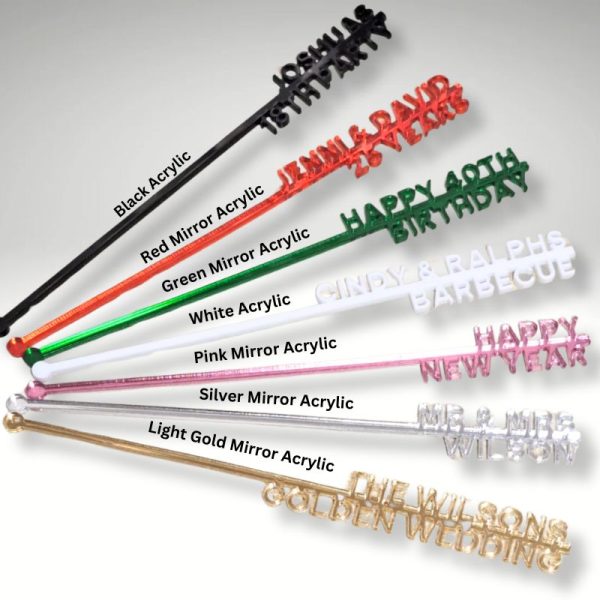 Personalised Drinks Stirrers, Party Stirrers, Birthday Drinks Stirrers, Wedding Drink Stirrers, Hen Party Drinks Stirrers, Anniversary - Image 8