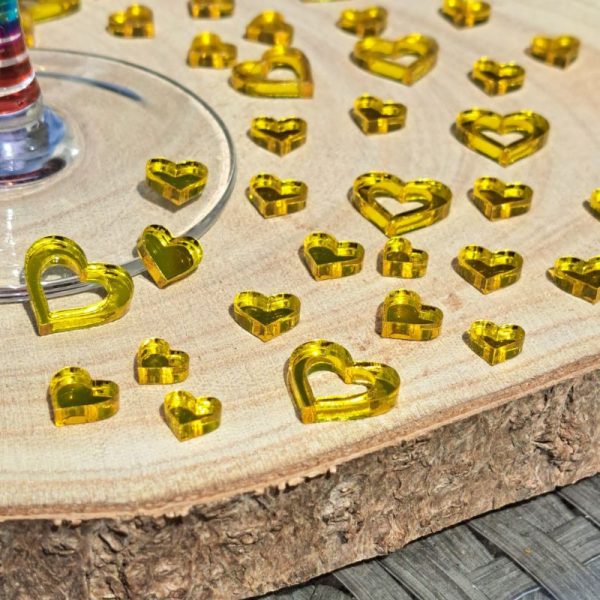 Gold Heart Acrylic Mirror Table Confetti Scatter