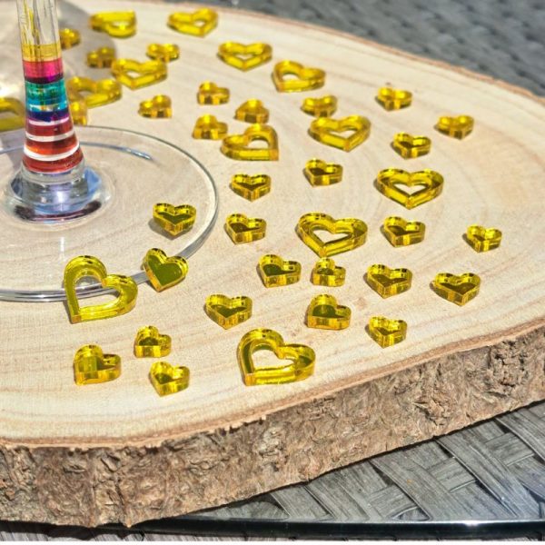 Gold Love Heart Table Confetti Decorations Mirror Acrylic Love Hearts Wedding Table Decor Anniversary Decor Valentines Day - Image 4