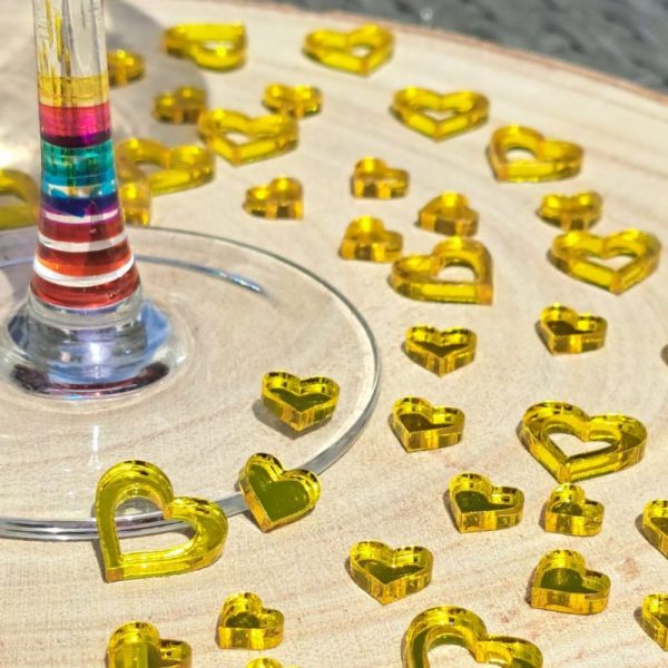 Gold Love Heart Table Confetti Decorations Mirror Acrylic Love Hearts Wedding Table Decor Anniversary Decor Valentines Day - Image 3