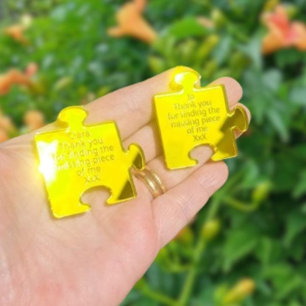 Mirror Acrylic Personalised Wedding Favours Table Decorations, Wedding Drinks Tokens, Puzzle Wedding Table Decor, Party Favors, Anniversary Favours - Image 8