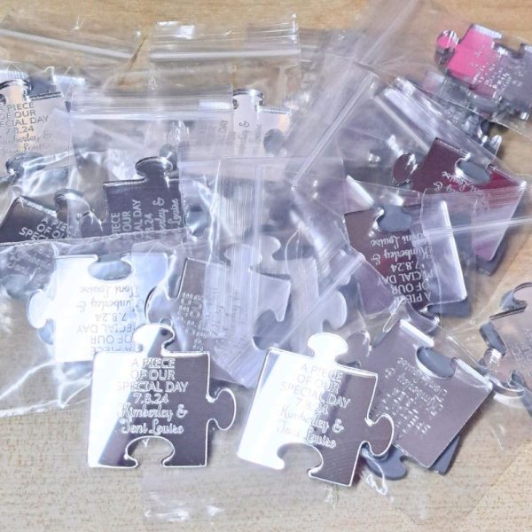 Mirror Acrylic Personalised Wedding Favours Table Decorations, Wedding Drinks Tokens, Puzzle Wedding Table Decor, Party Favors, Anniversary Favours - Image 7