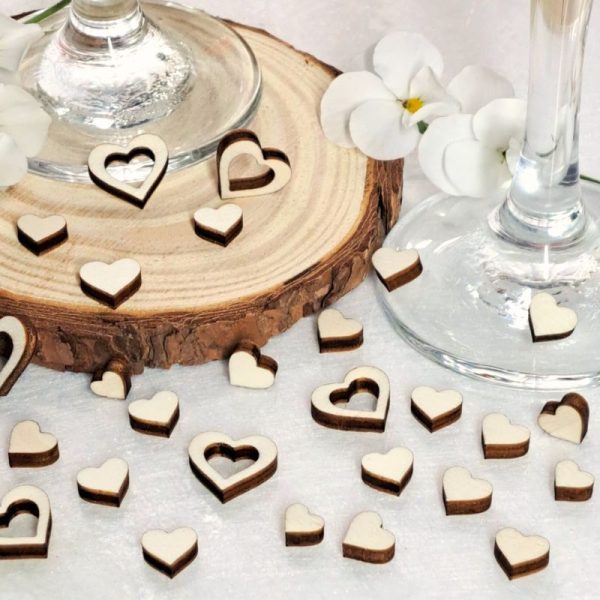 Love Heart Wooden Wedding Table Confetti Decorations Love Hearts Table Decor Anniversary Valentines Day - Image 4
