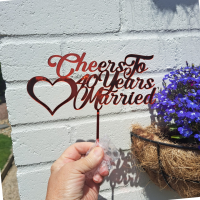 Wedding Anniversary Cake Topper, Mirror Acrylic Personalised 40th Anniversary Cake Toppers, Party Cake Decorations