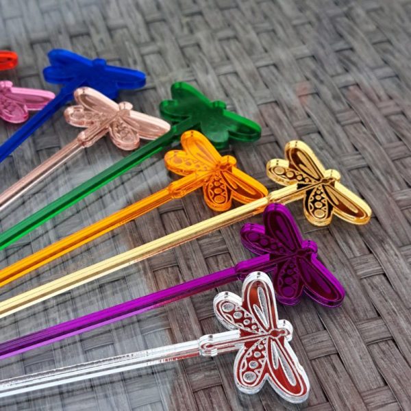 Butterfly Drinks Stirrers, Birthday Drinks Stirrers, Anniversary Drink Stirrers, Hen Party Drinks Stirrers, Weddng Swizzle Sticks - Image 2