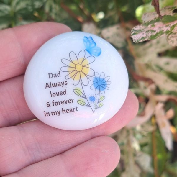 Dad Pocket Hug Pebble, Gift For Dad, Dad Bereavement Stone, Father Memory Pebble Stone - Image 2