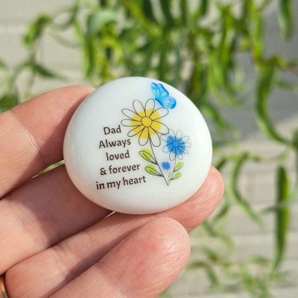 Dad Bereavement Pocket Hug Pebble, Memorial Gift, Memory Pebble