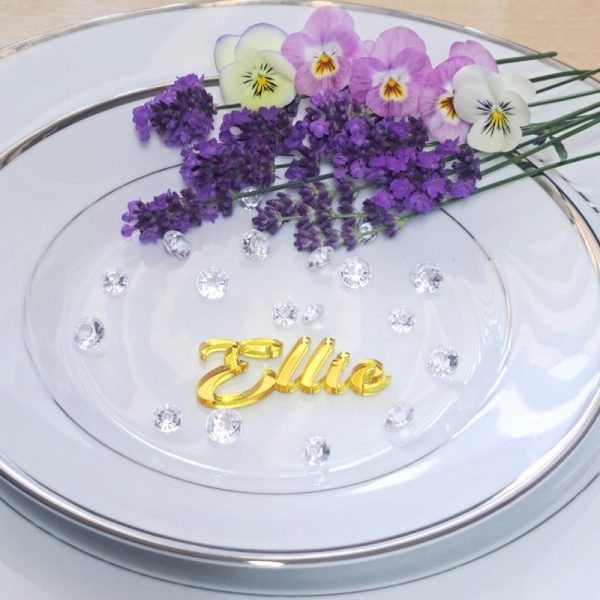Personalised Wedding Table Names, Mirror Acrylic Cake Topper Names, Wedding Guest Personalised Names - Image 27