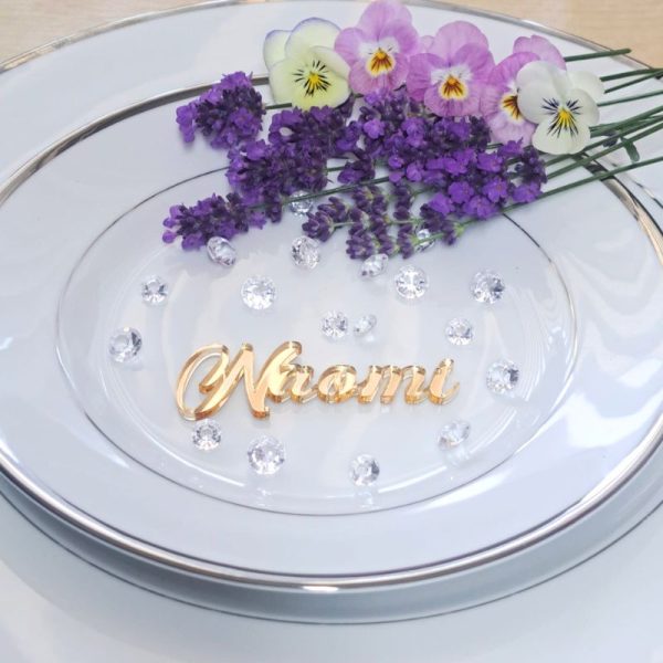 Personalised Wedding Table Names, Mirror Acrylic Cake Topper Names, Wedding Guest Personalised Names - Image 9