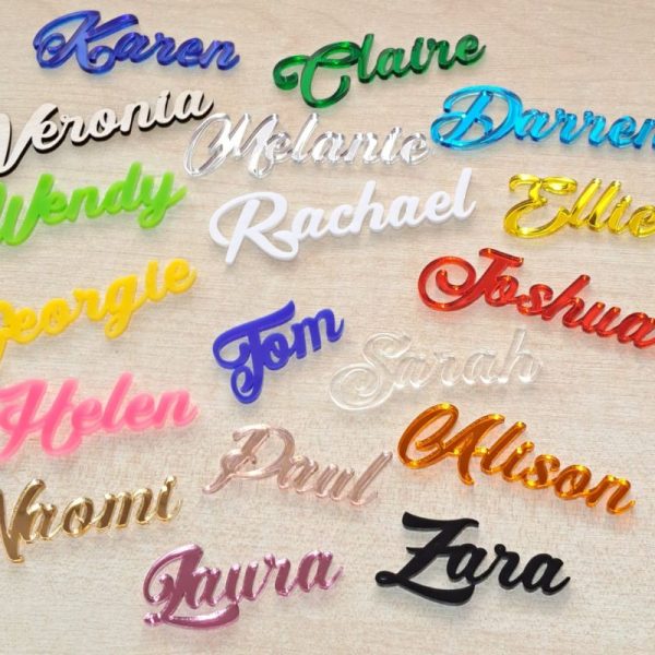 Personalised Wedding Table Names, Mirror Acrylic Cake Topper Names, Wedding Guest Personalised Names - Image 28