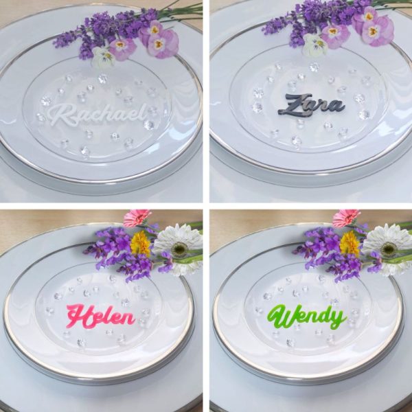 Personalised Wedding Table Names, Mirror Acrylic Cake Topper Names, Wedding Guest Personalised Names - Image 5