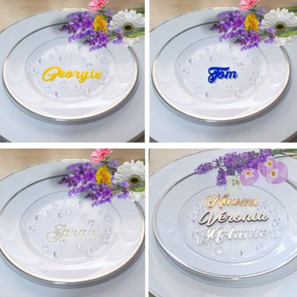 Personalised Wedding Table Names, Mirror Acrylic Cake Topper Names, Wedding Guest Personalised Names - Image 4