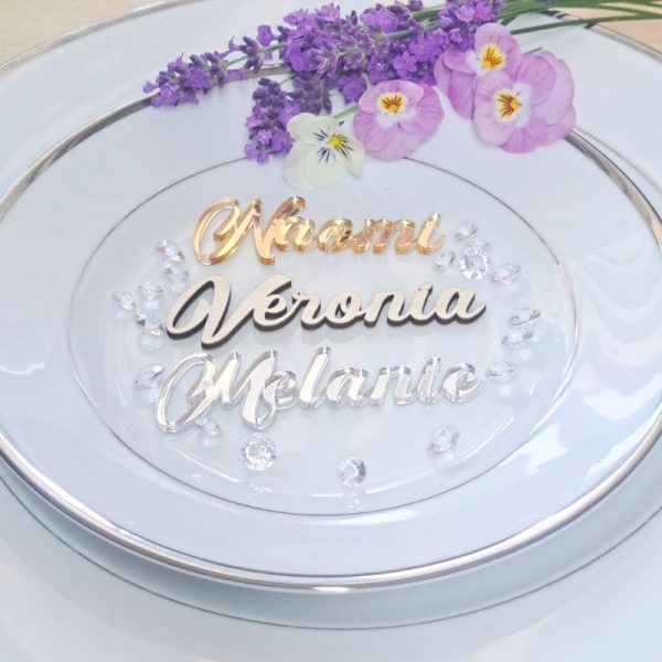 Personalised Wedding Table Names, Mirror Acrylic Cake Topper Names, Wedding Guest Personalised Names - Image 8