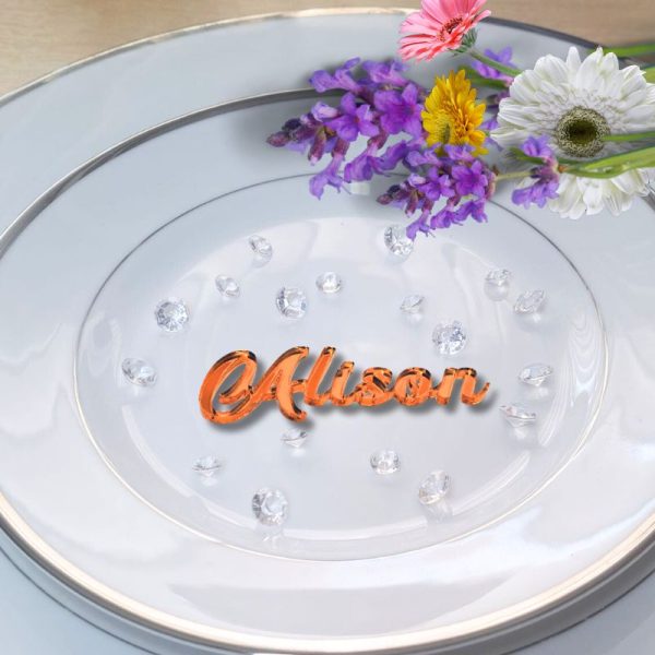 Personalised Wedding Table Names, Mirror Acrylic Cake Topper Names, Wedding Guest Personalised Names - Image 23