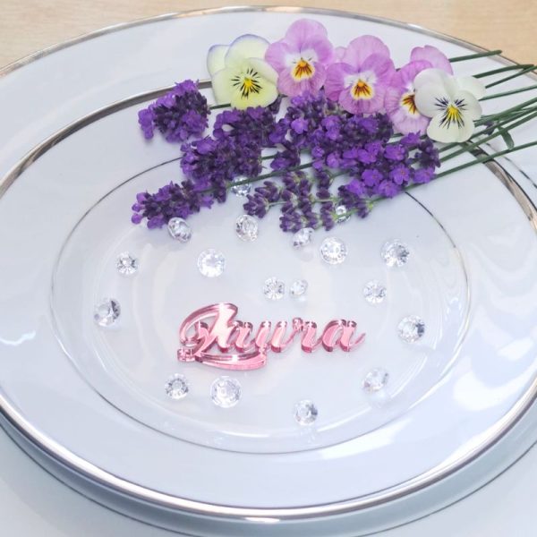 Personalised Wedding Table Names, Mirror Acrylic Cake Topper Names, Wedding Guest Personalised Names - Image 15