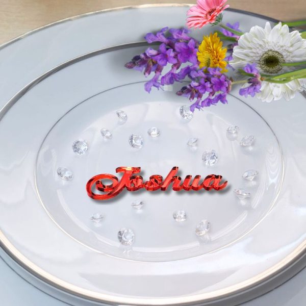 Personalised Wedding Table Names, Mirror Acrylic Cake Topper Names, Wedding Guest Personalised Names - Image 22
