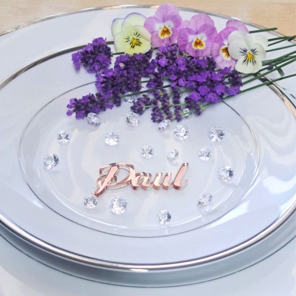 Personalised Wedding Table Names, Mirror Acrylic Cake Topper Names, Wedding Guest Personalised Names - Image 10