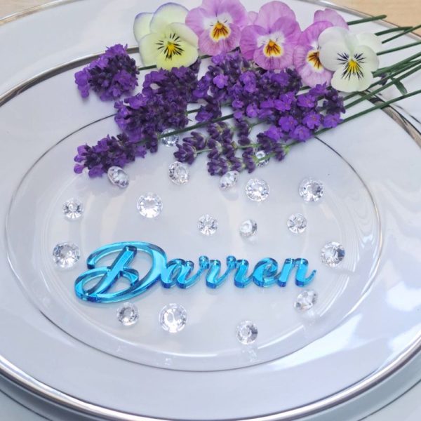 Personalised Wedding Table Names, Mirror Acrylic Cake Topper Names, Wedding Guest Personalised Names - Image 16
