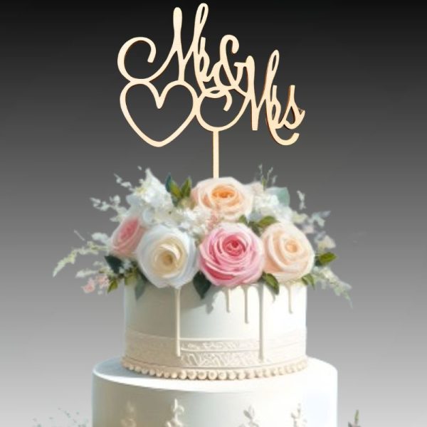 Mr & Mrs Wedding Cake Topper, Mirror Acrylic Heart Cake Toppers, Party Cake Decorations, Anniversary Cake Toppers - Image 9
