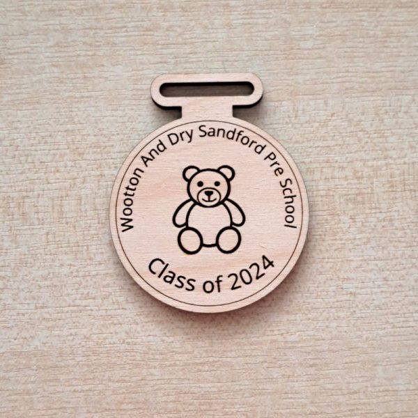 Wooden Teddy Bear Medal