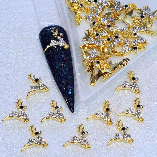 Crystal Reindeer Christmas Alloy Charm x 1 Piece Design T