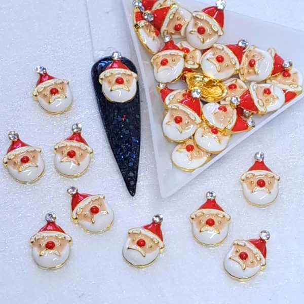 Crystal Santa Christmas Alloy Charm x 1 Piece Design O