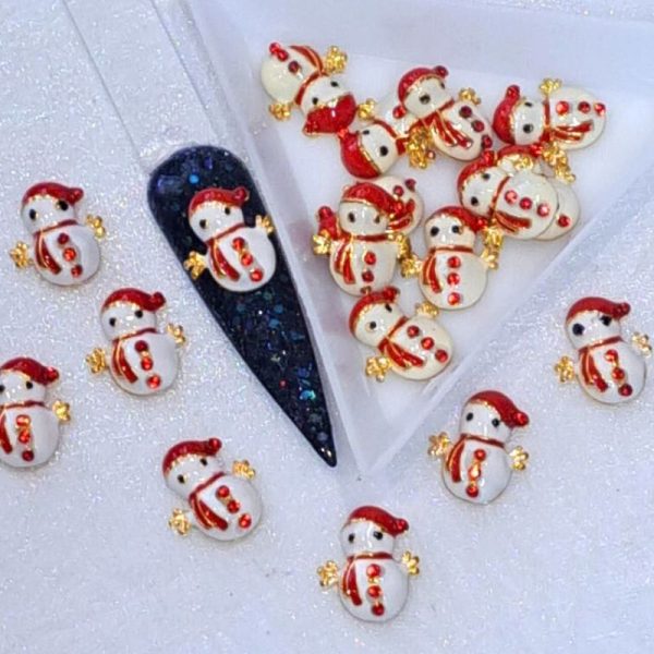 Crystal Snowman Christmas Alloy Charm x 1 Piece Design N