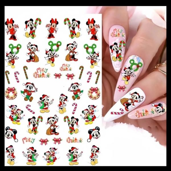 Disney Mickey Mouse Christmas Nail Art Stickers Design 278