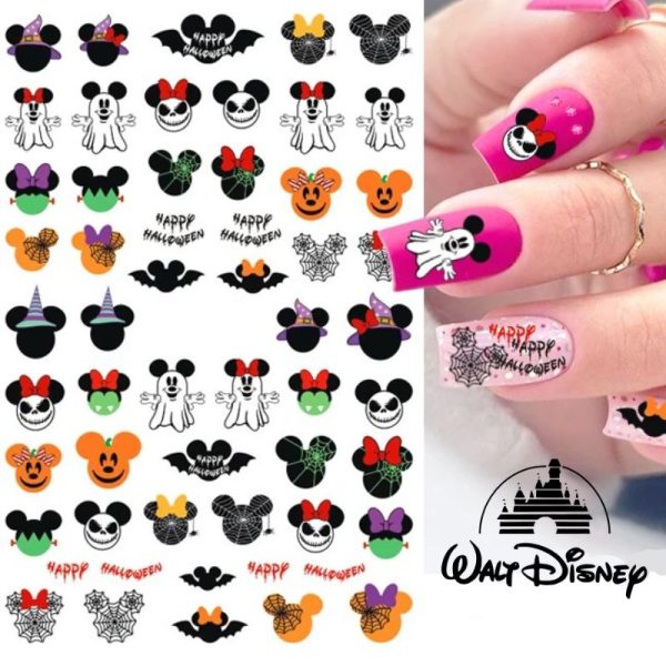 Halloween Nail Art Stickers Mickey Mouse, Minnie Mouse, Spider Webs, Bats, Pumpkins, Ghosts Design 266