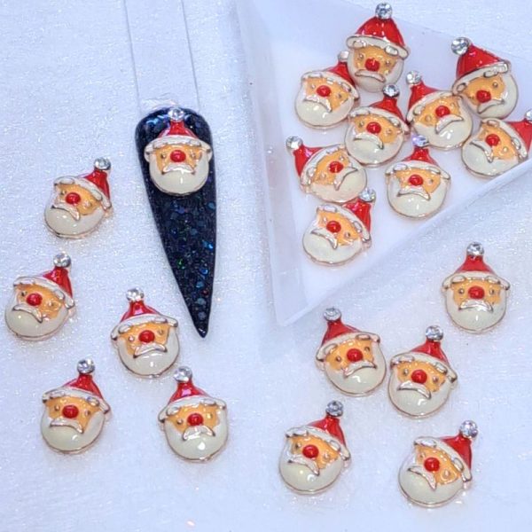 Santa Christmas Alloy Charm x 1 Piece Design Q with rose gold detail