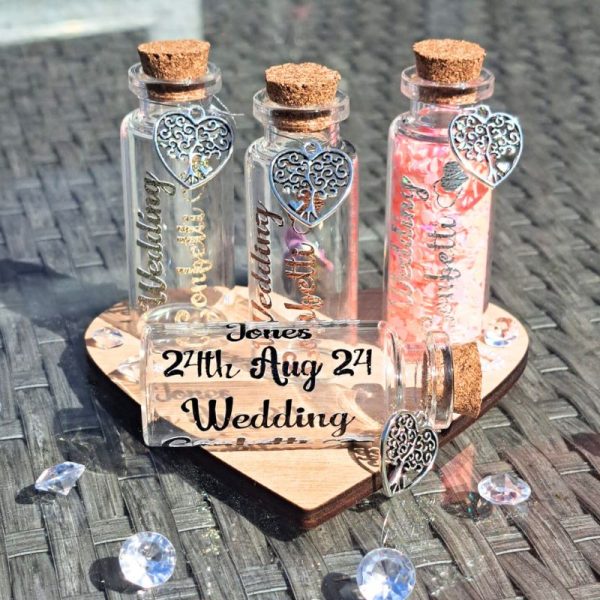 Wedding Confetti Bottle, Personalised Wedding Gifts, Wedding Day Keepsake, Hen Party Gift - Image 5