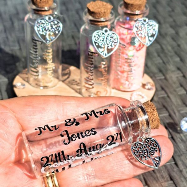 Wedding Confetti Bottle, Personalised Wedding Gifts, Wedding Day Keepsake, Hen Party Gift - Image 4