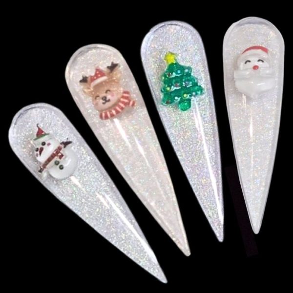 Reindeer Christmas Nail Art Charms, Acrylic Reindeer Craft Charms Design 1 - Image 3