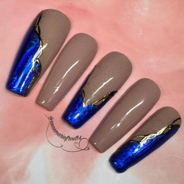 Blue Metallic Nail Transfer Foil - Image 2