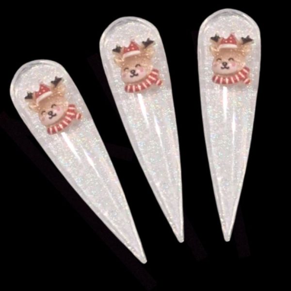 Christmas Acrylic Charms Reindeer Nail Art And Craft Design 1