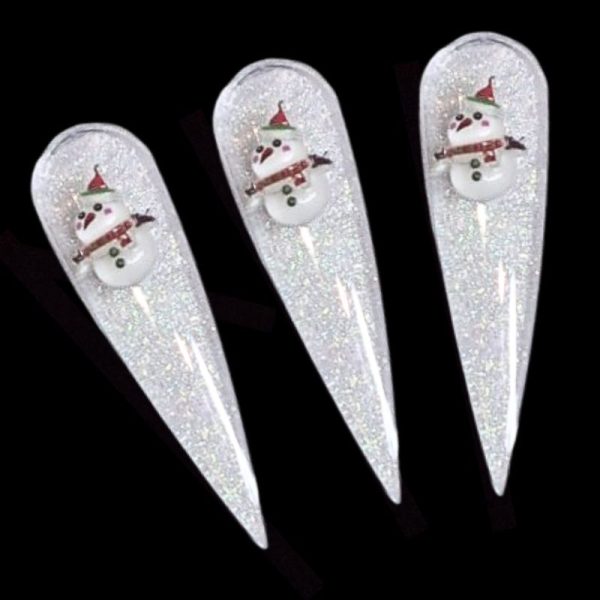 Snowman Nail Art Charms, Acrylic Snowmen Christmas Craft Charms - Image 2