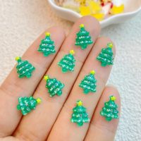 Xmas Tree Nail Art Charms, Acrylic Christmas Tree Craft Charms