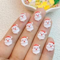 Santa Nail Art Charms, Acrylic Father Christmas Face Craft Charms
