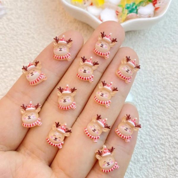 Reindeer Christmas Nail Art Charms, Acrylic Reindeer Craft Charms Design 1