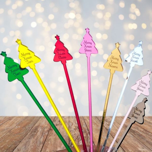 Christmas Tree Drink Stirrers