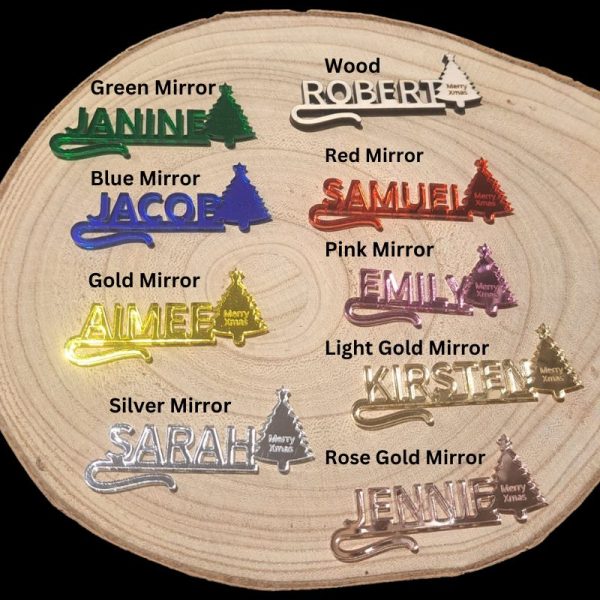Personalised Xmas Drink Tags, Wedding Drink Name Tags, Party Drink Markers, Christmas Tree Glass Toppers, Anniversary Drinks Tags, Wine Glass Marker Charms - Image 5