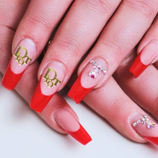 Gold Designer Inspired Nail Art Charms Piece Design 119 - Image 2