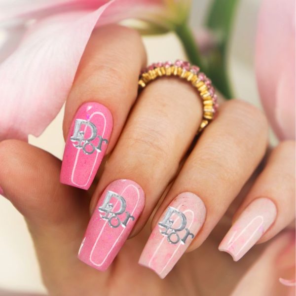 Silver Designer Inspired Nail Art Charms Design 120 - Image 2