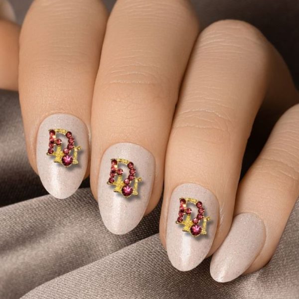Designer Inspired Pink Crystal Nail Art Charms Design 043 - Image 2