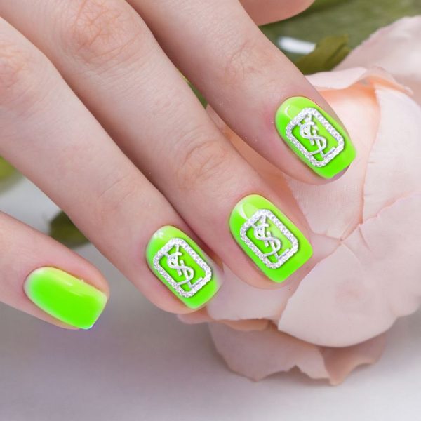 Silver Designer Inspired Nail Art Charms Design 155 - Image 2