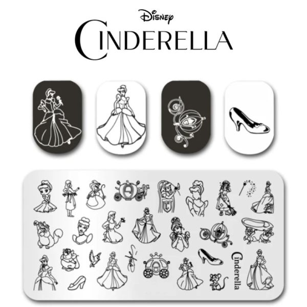 Cinderella Nail Stamping Plate Design 235, Disney Cinderella Nail Art Stamping Plate - Image 2