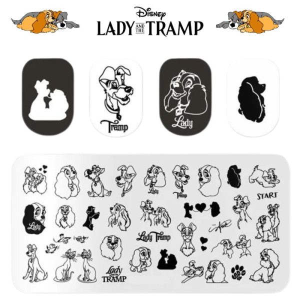 Lady And The Tramp Nail Art Stamping Plate 215, Disney Lady And The Tramp Stamping Plate - Image 2